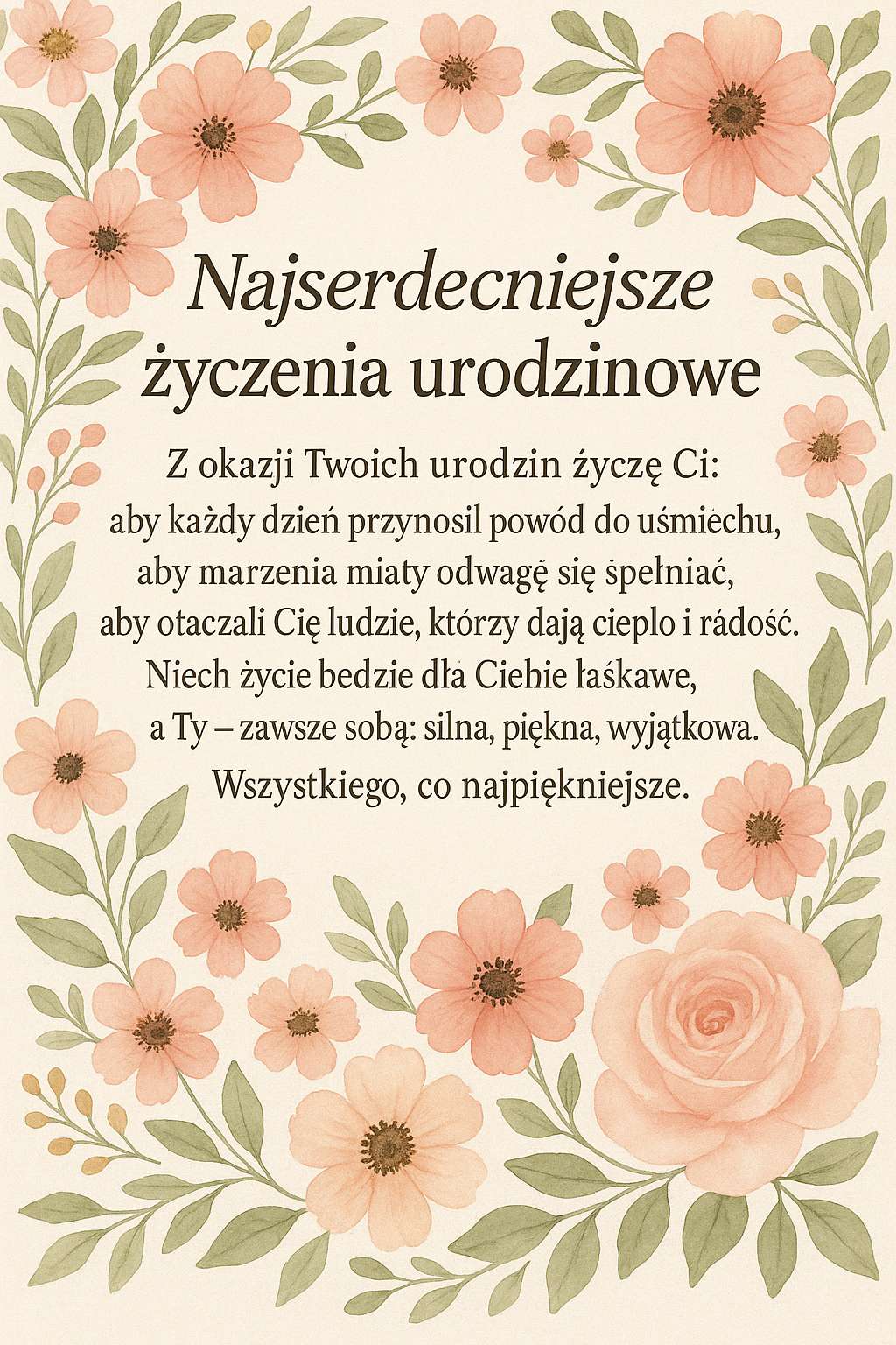 Naj adniejsze yczenia Urodzinowe